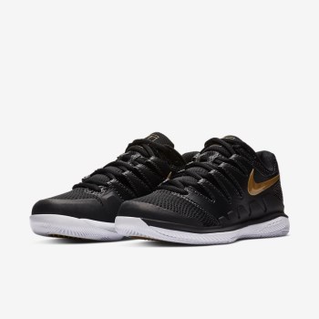 Nike Court Air Zoom Vapor X - Női Teniszcipő - Fekete/Fehér/Metal Arany